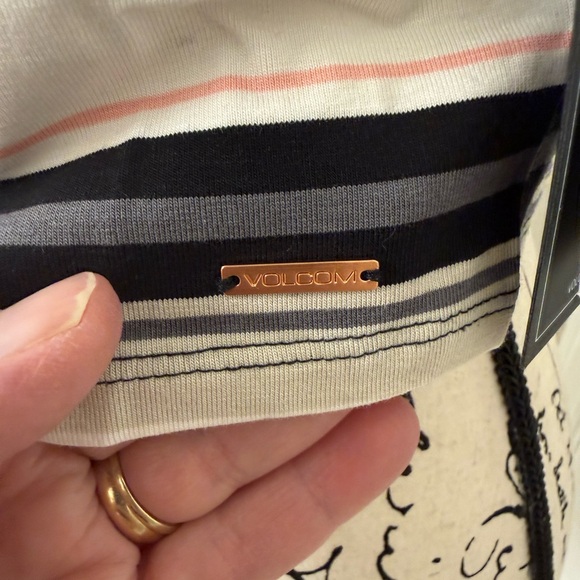 Volcom Multicolor Striped Crop Top sz S - Picture 3 of 7